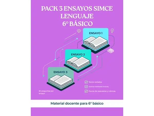 Pack de 3 ensayos SIMCE 6° básico Lenguaje y Comunicación