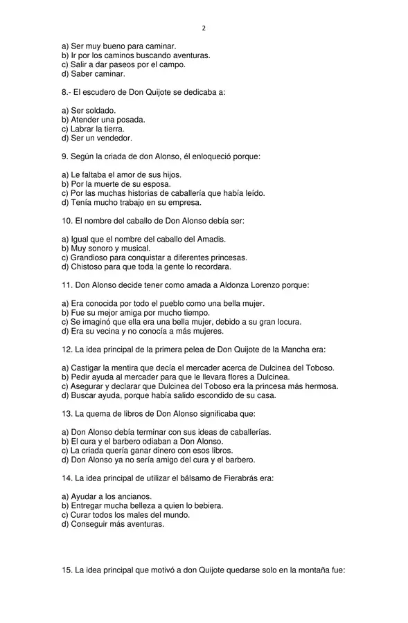 Evaluación "Érase una vez Don Quijote"