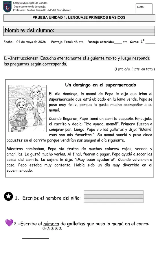 1ero básico: Lenguaje