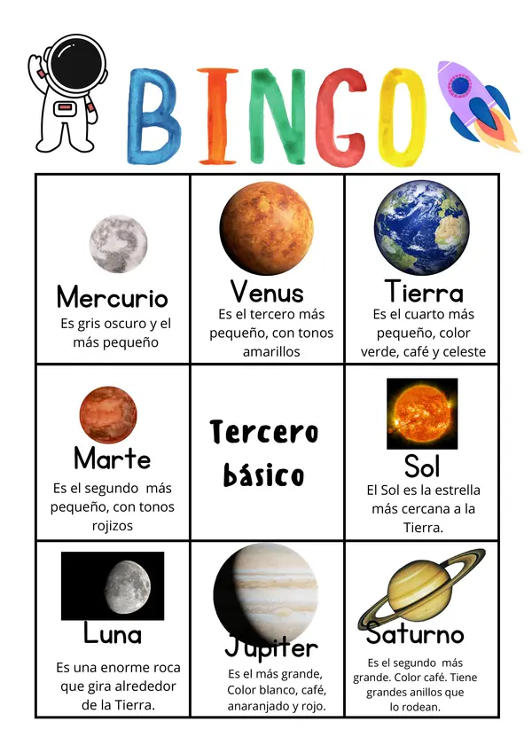 Bingo sistema solar