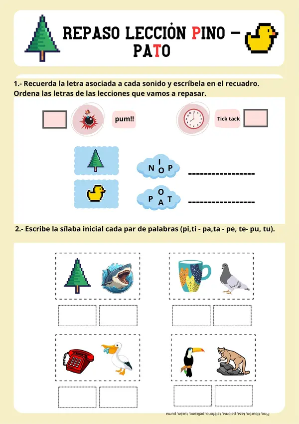Repaso Lección Pato - Pino ( Metodo Matte)