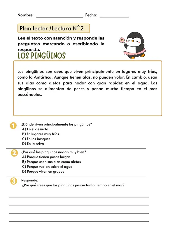 Lecturas cortas con preguntas de comprensión lectora 