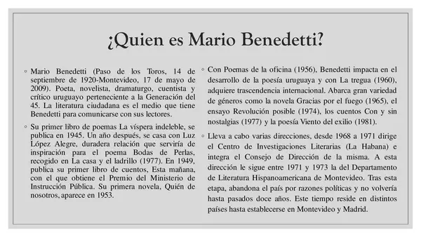 Análisis literario - El otro yo (Mario Benedetti)