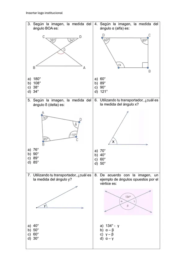 Evaluación Matemática 6to básico