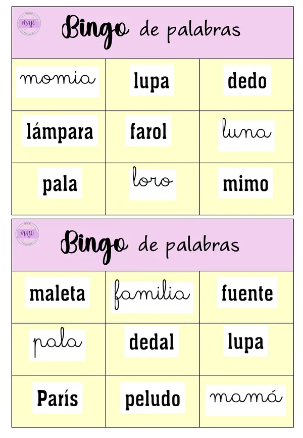 Bingo de palabras