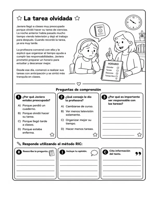 Fichas de argumentación con método Ric 