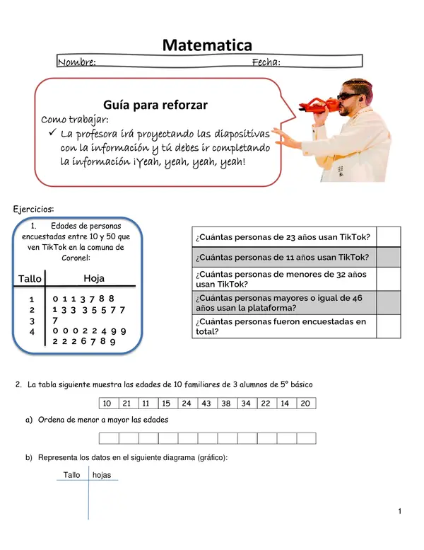 Guía de grafico de hoja y tallo interactivo