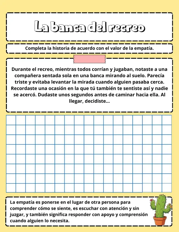 Cuadernillo: Escribe tus valores