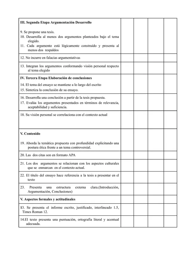 RÚBRICA DE EVALUACIÓN ENSAYO PARTICIPACIÓN Y ARGUMENTACIÓN CIUDADANA 