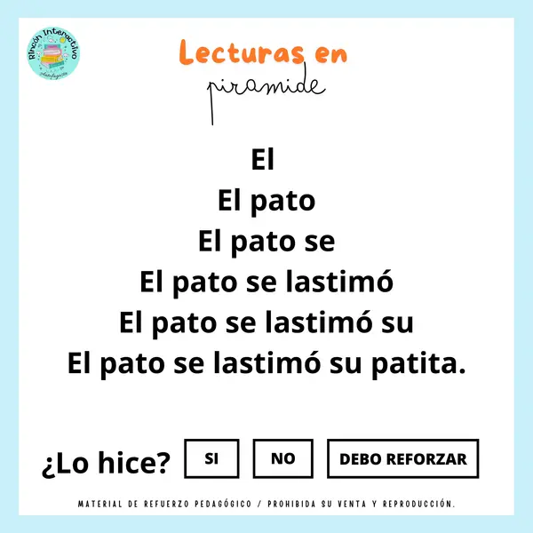 REFUERZO DE LECTURA EN PIRÁMIDE
