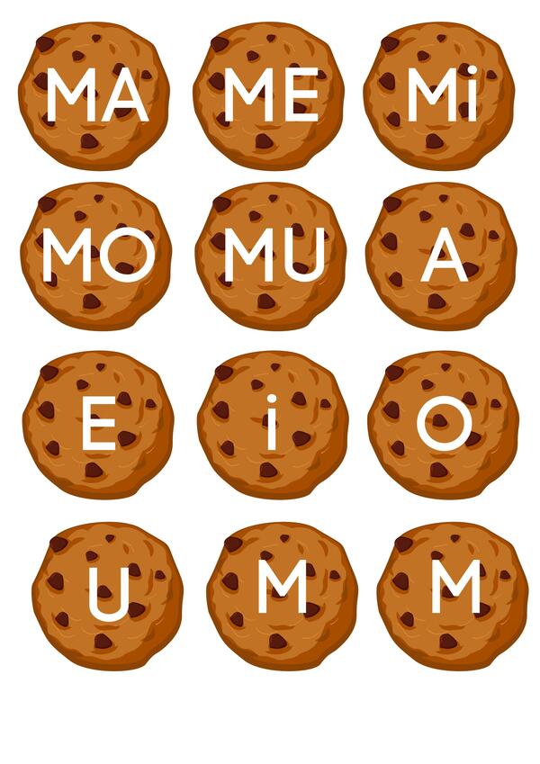 Monstruo de las Galletas (Las sílabas y letras)