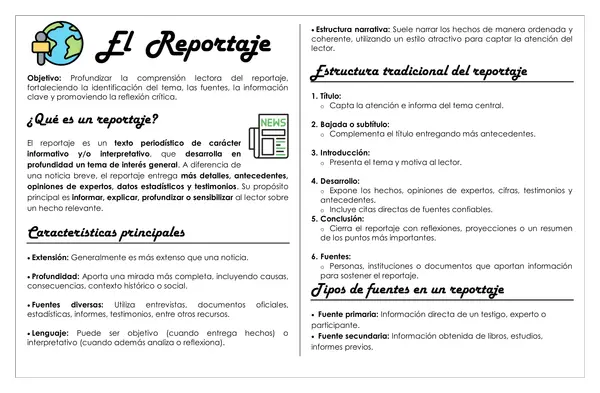 Guía de trabajo - El reportaje