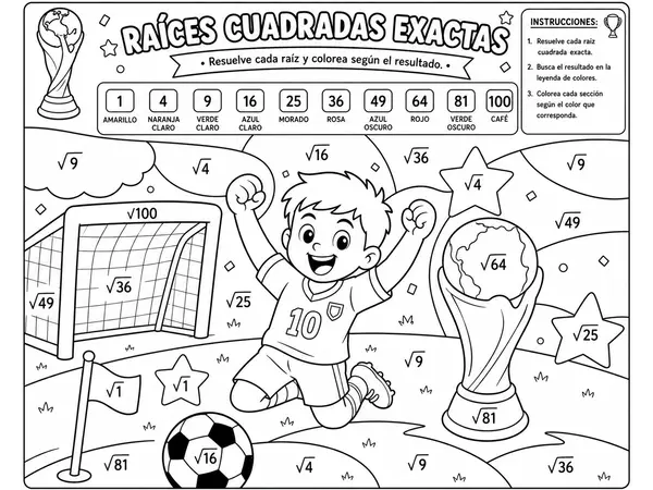 PINTA LAS RAÍCES CUADRADAS - MODO MUNDIAL