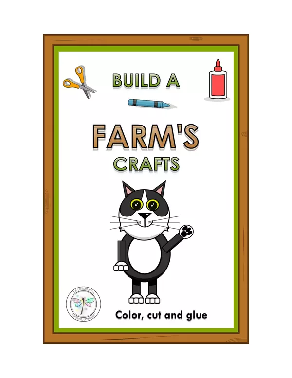 Build a Farm's Crafts Cat Color Cut out Puzzle Animals Barn