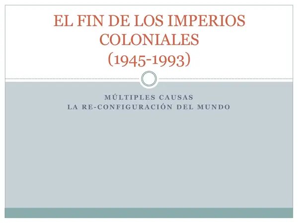 El Fin de los Imperios Coloniales