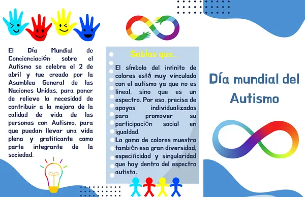 Tríptico Día mundial del Autismo