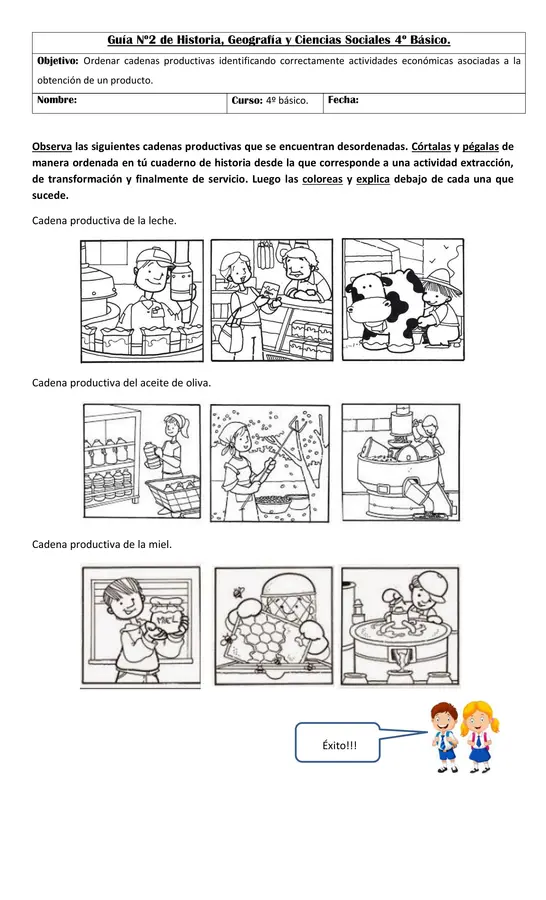 Actividades económicas: primarias, secundarias y terciarias. 