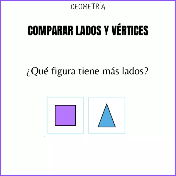 Comparar lados y vértices para 1º