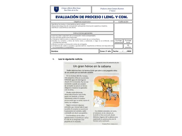 prueba de proceso la noticia y el afiche 