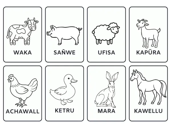 Mi Glosario Visual: Animales en Mapudungun