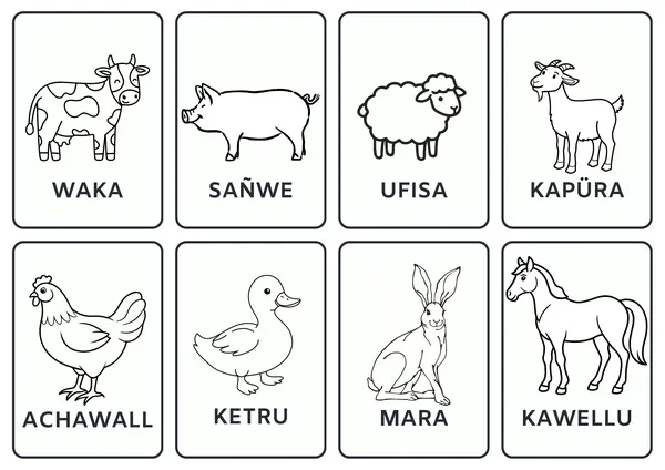 Mi Glosario Visual: Animales en Mapudungun
