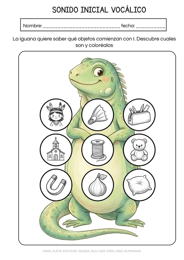 Sonido Inicial Vocálico - Conciencia Fonológica 