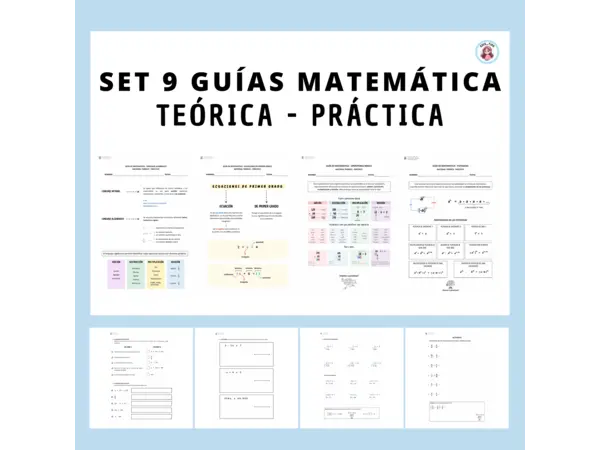 SET 9 GUÍAS MATEMÁTICAS TEÓRICAS - PRÁCTICAS