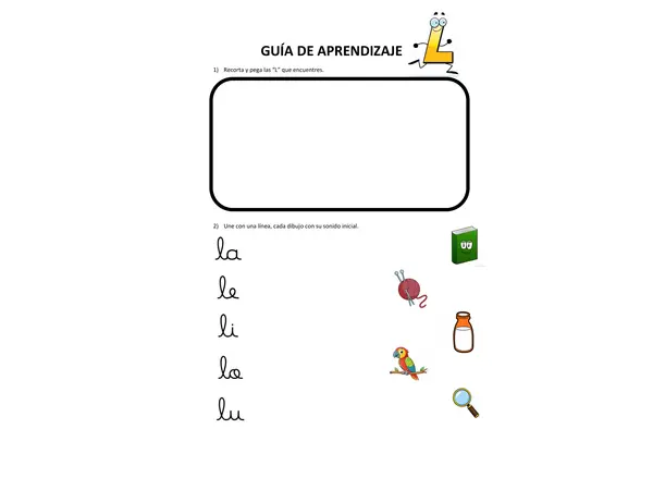 Guía de aprendizaje letra "L".