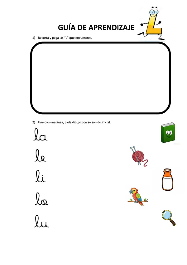 Guía de aprendizaje letra "L".