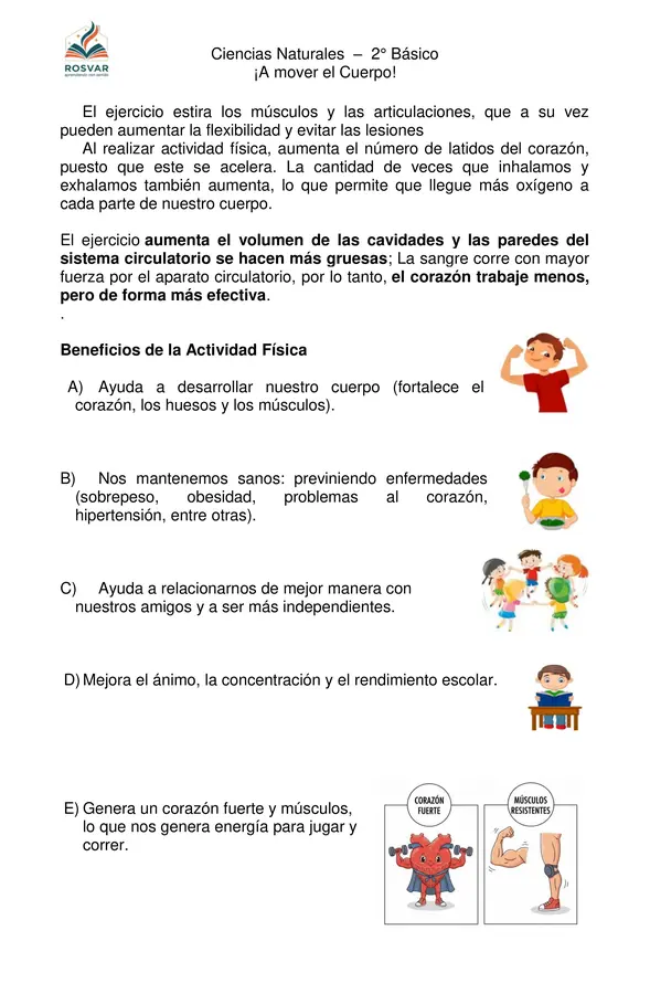 Importancia de la Actividad Física 2° Básico - OA8