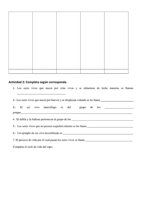 Guía de aprendizaje formativa Unidad Animales vertebrados e Invertebrados
