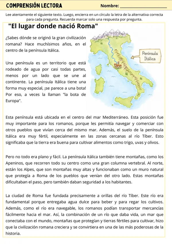 Texto Informativo: Los romanos