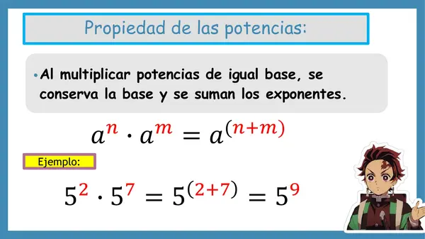 Comprender y aplicar la multiplicación de potencias y sus propiedades