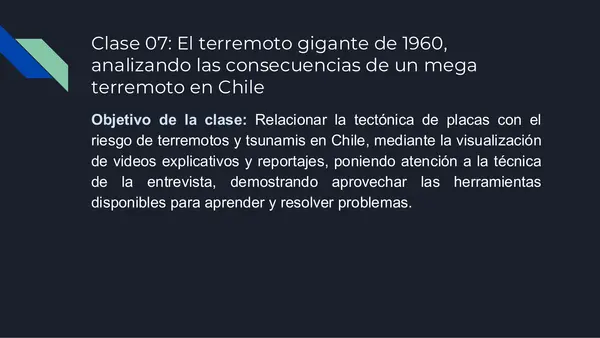 clase 7 Geografia territorio y desafíos socioambientales. Terremoto de 1960 