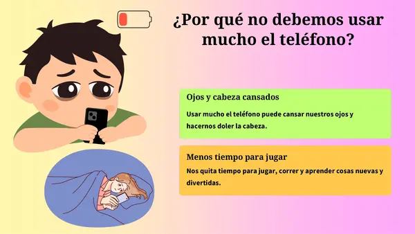Ppt uso responsable del teléfono para niños