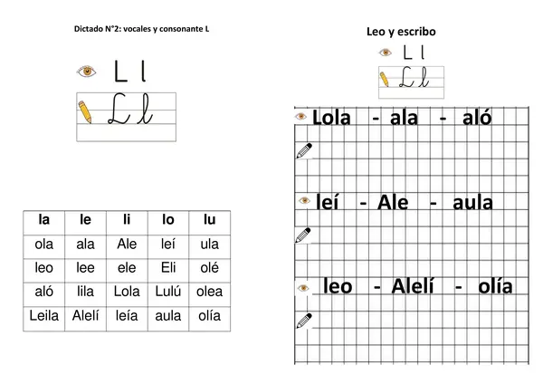 Dictados para 1° básico