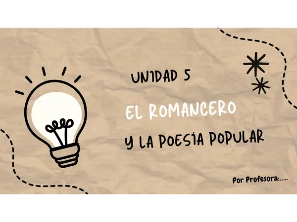 Clase El romancero y la lira popular