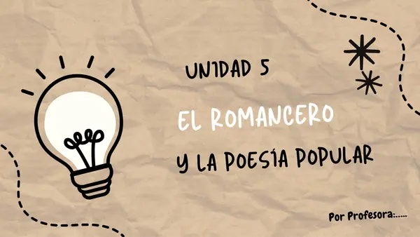 Clase El romancero y la lira popular