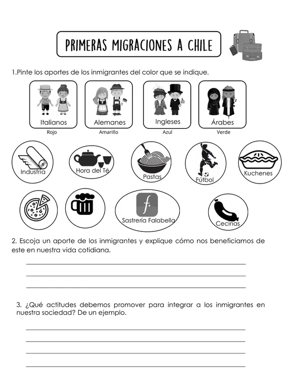 Guía "Primeros inmigrantes en Chile"