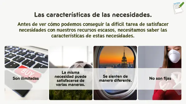 Las necesidades y sus características | Economía y Sociedad