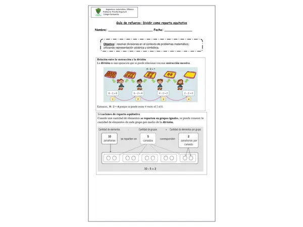 Guía de refuerzo Reparto Equitativo 