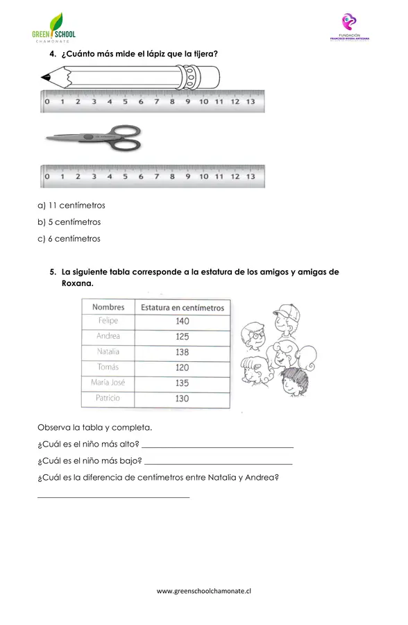 Evaluación de longitud segundo básico