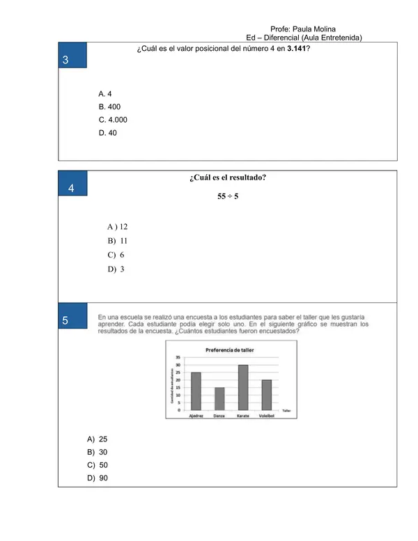 ENSAYO SIMCE  N° 3  6TO BÁSICO MATEMÁTICA 