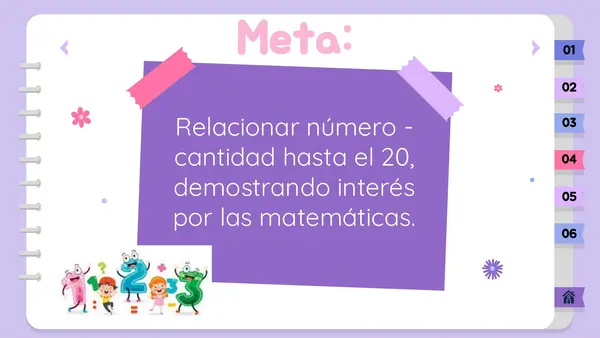 Relación número - cantidad 1 - 20