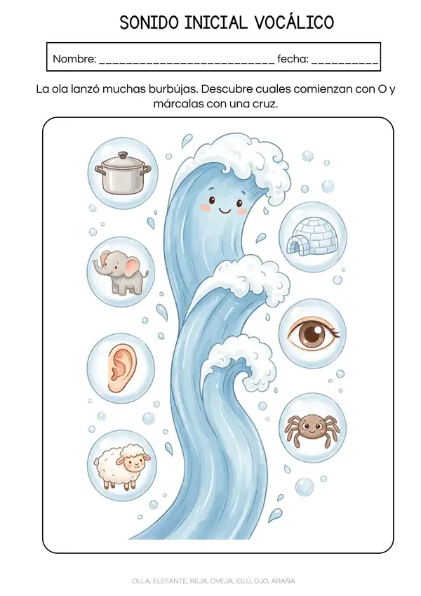 Sonido Inicial Vocálico - Conciencia Fonológica 