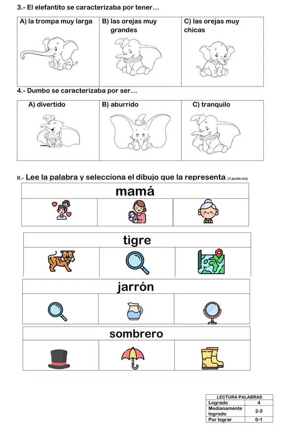EVALUACION DIAGNÓSTICA LECTURA-ESCRITURA SEGUNDO BÁSICO 