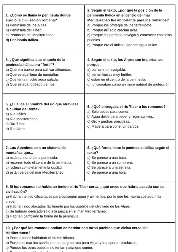 Texto Informativo: Los romanos