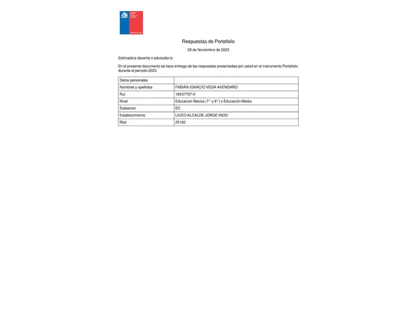 PORTAFOLIO COMPLETO - EVALUACIÓN DOCENTE