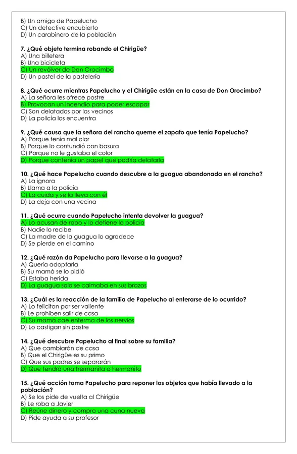 Prueba Lectura - Papelucho detective