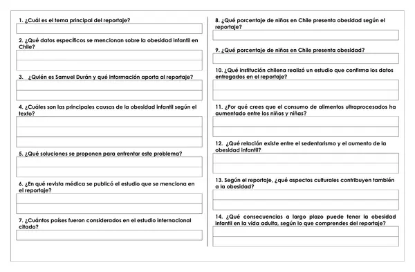 Guía de trabajo - El reportaje